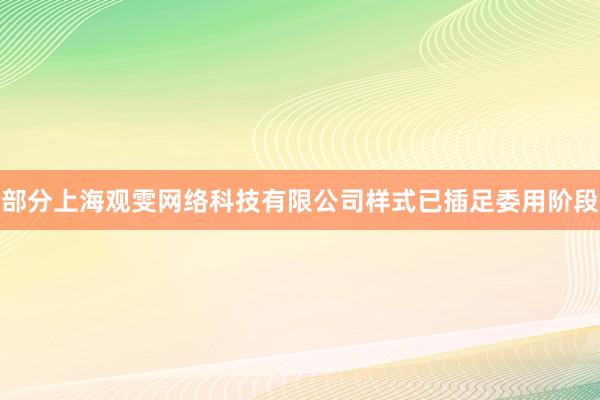 部分上海观雯网络科技有限公司样式已插足委用阶段