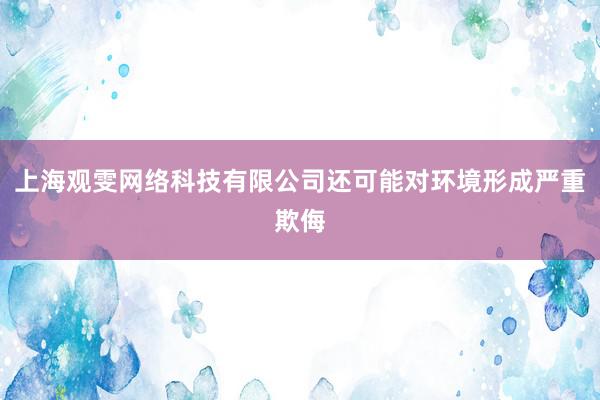 上海观雯网络科技有限公司还可能对环境形成严重欺侮